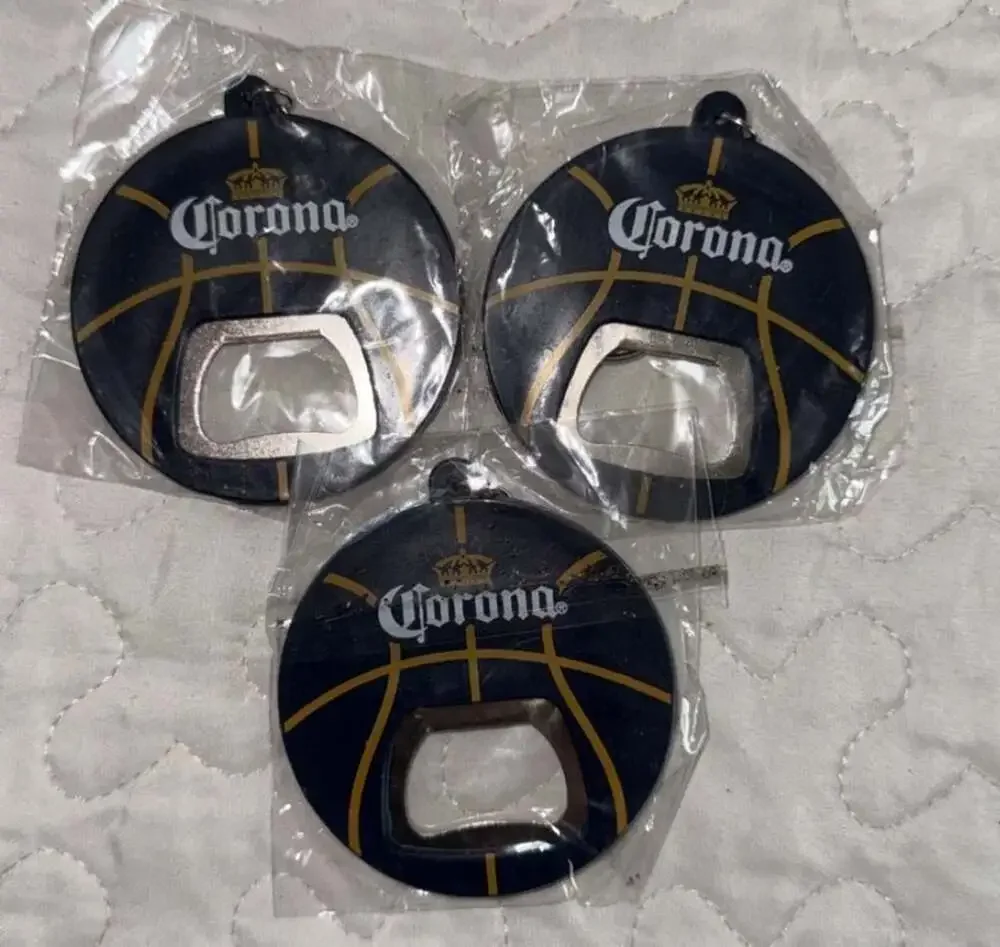 Corona Extra Basketball Bottle Opener Keychain Lot Of 3